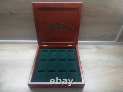 Rare Zippo Wood Storage Collection Display Cabinet Case Box Holder 12 Lighters
