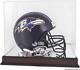 Ravens Mahogany Helmet Logo Display Case & Mirror Back-fanatics