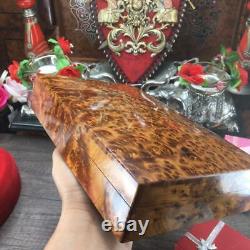 Red velvet Lined Thuya wooden jewelry box, new year gift box for her and for him