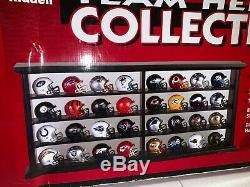Riddell NFL MINI Team Helmet Collection Set Of 32 With Wood / Acrylic Display Case