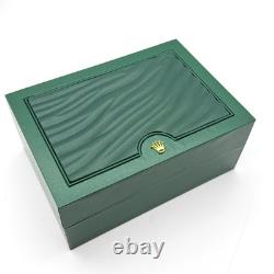 Rolex Green Wood Single Watch Box Display Case With Suede Interior AD Gift