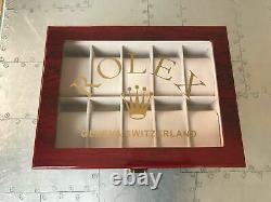 Rolex Luxury Wooden Watch Display Box / Case (Ltd Edition.) Holds 10 watches