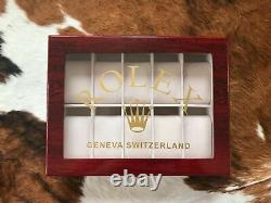 Rolex Luxury Wooden Watch Display Box / Case (Ltd Edition.) Holds 10 watches