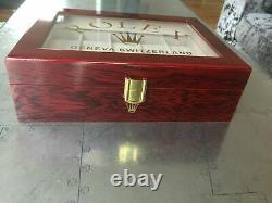 Rolex Luxury Wooden Watch Display Box / Case (Ltd Edition.) Holds 10 watches