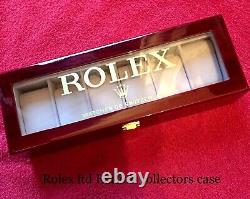 Rolex Luxury Wooden Watch Display Box / Case (Ltd Edition.) Holds 6 watches