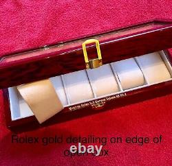 Rolex Luxury Wooden Watch Display Box / Case (Ltd Edition.) Holds 6 watches