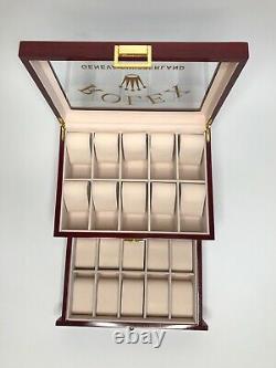 Rolex Presidential Watch Display Box / Case Holds 20 watches (Defects)