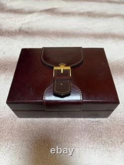 Rolex Watch Box Brown Wood Display Case Vintage Luxury Collectible Accessory E49