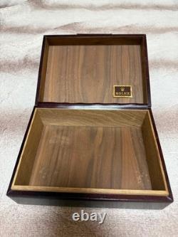 Rolex Watch Box Brown Wood Display Case Vintage Luxury Collectible Accessory E49
