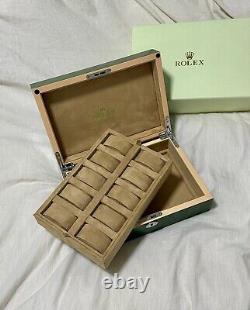 Rolex Watch Box Case Storage Multi 10 Watch Green Display FAST PRIORITY SHIPPING