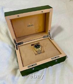 Rolex Watch Box Case Storage Watch Green Datejust Display FAST PRIORITY SHIPPING