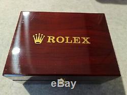 Rolex Watch Solid Piano Burled Wood Collector Presentation Box Storage Display