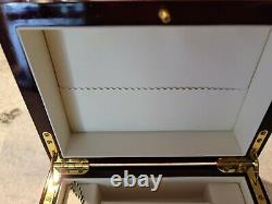 Rolex Watch Solid Piano Burled Wood Collector Presentation Box Storage Display