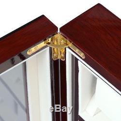 Rosewood 20 Mens Watch Display Stand Show Case Acrylic Top Wood Storage Box Gift