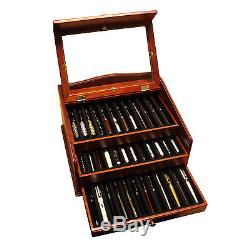 Rosewood Luxury Wood Pen Display Case, 36 Pen Capacity