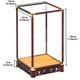 Rosewood Trim Base Display Case Transparent Glass Doll Art Jewelry Dust Cover