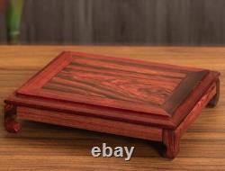 Rosewood Trim Base Glass Protection Dust Cover Doll Art Statue Display Case