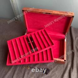 Rosewood Wood Flip Fountain Pen Storage Box Pen Display Organizer Collector Case
