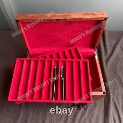 Rosewood Wood Flip Fountain Pen Storage Box Pen Display Organizer Collector Case