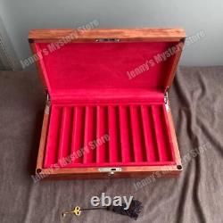 Rosewood Wood Flip Fountain Pen Storage Box Pen Display Organizer Collector Case