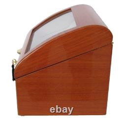 Rothenschild 4 Watch Winder 6+6 Storage Drawer Cherry Wood Display Case Open Box