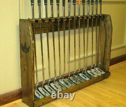 Rustic Distressed Wood Golf Club Display Rack Case for 14 Scotty Cameron Putters