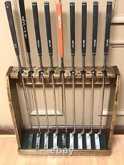 Rustic Distressed Wood Golf Club Display Rack Case for 9 Scotty Cameron Putters