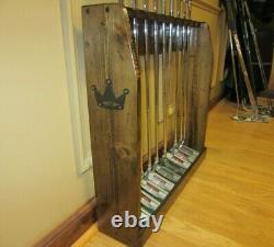 Rustic Distressed Wood Golf Club Display Rack Case for 9 Scotty Cameron Putters