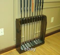 Rustic Distressed Wood Golf Club Display Rack Case for 9 Scotty Cameron Putters