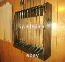 Rustic Distressed Wood Golf Club Display Rack Case for 9 Scotty Cameron Putters