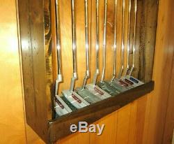 Rustic Distressed Wood Golf Club Display Rack Case for 9 Scotty Cameron Putters