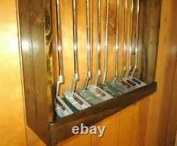 Rustic Distressed Wood Golf Club Display Rack Case for 9 Scotty Cameron Putters