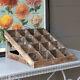 Rustic Wood Display Cubby Divided Tabletop Organizer