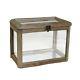 Rustic Wood Glass Tabletop Display Case Terrarium Box Collectibles