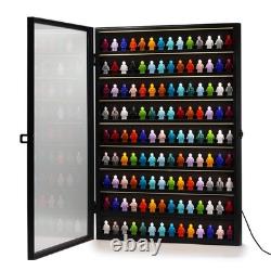 SIXPOINTS LED Minifigures Display Case-Wall Mount Miniature Action Figure Displa