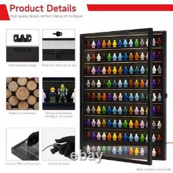 SIXPOINTS LED Minifigures Display Case-Wall Mount Miniature Action Figure Displa