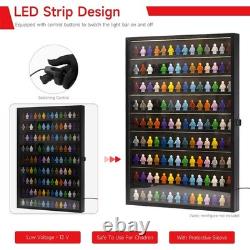 SIXPOINTS LED Minifigures Display Case-Wall Mount Miniature Action Figure Displa