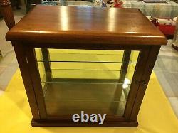 SMALL WOOD & GLASS STORE DISPLAY CASE POSSIBLY FOR GUM With3 SHELVES