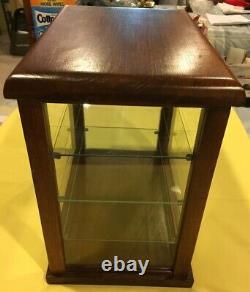 SMALL WOOD & GLASS STORE DISPLAY CASE POSSIBLY FOR GUM With3 SHELVES