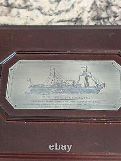 SS Republic Wooden Display Storage Box for Shipwreck Coin with DVD