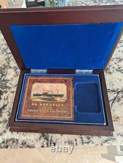 SS Republic Wooden Display Storage Box for Shipwreck Coin with DVD