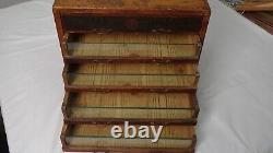 STAR Threads Spool Display Case/Cabinet Wooden 5-Drawer Advertising Fast Colors