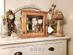 STUNNING! French Chic Vintage Table Top Wood and Glass Display Cabinet Case
