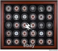 San Jose Sharks 30-Puck Mahogany Display Case Fanatics