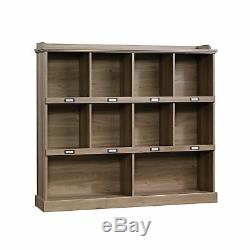 Sauder Bookcase Cubbyhole Top Shelf Storage Display Salt Oak Finish Furniture