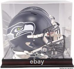 Seahawks Mahogany Helmet Logo Display Case & Mirror Back-Fanatics