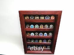 Shadow Box Coin Display Case Military Cherry wood challenge coins