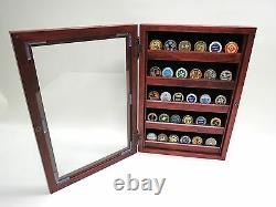 Shadow Box Coin Display Case Military Cherry wood challenge coins
