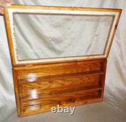 Shadowbox Wood Shelf Display Case Glass front Collectables Hanging Stand 23x13x3