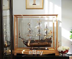 Ship Model Display Case 36 Wood and Plexiglass Cabinet for Midsize Tall Ship